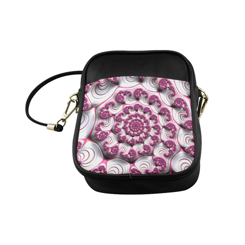 Pink Candy Divinity Fudge Fractal Art Sling Bag (Model 1627)