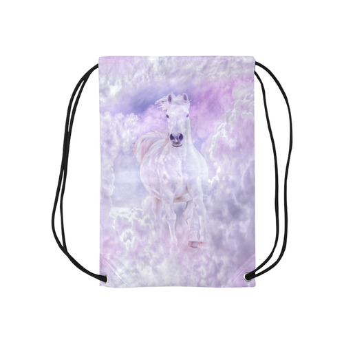 Romantic Horse Of Clouds Small Drawstring Bag Model 1604 (Twin Sides) 11"(W) * 17.7"(H)