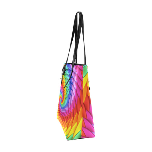 Psychedelic Rainbow Spiral Euramerican Tote Bag/Small (Model 1655)