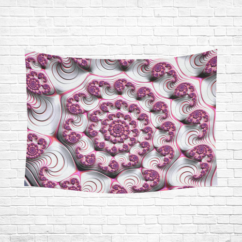 Pink Candy Divinity Fudge Fractal Art Cotton Linen Wall Tapestry 80"x 60"