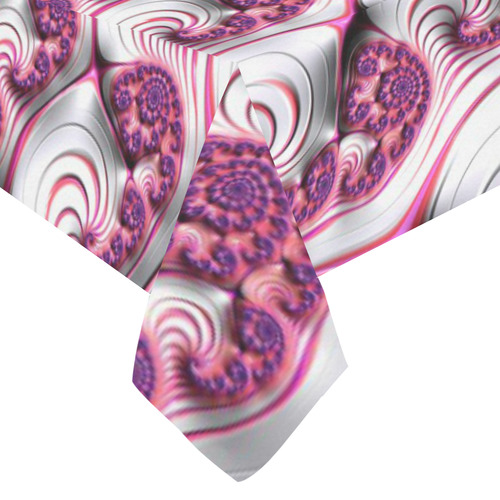 Pink Candy Divinity Fudge Fractal Art Cotton Linen Tablecloth 60"x120"