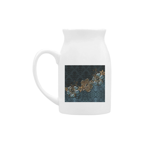 Beautidul vintage design in blue colors Milk Cup (Large) 450ml