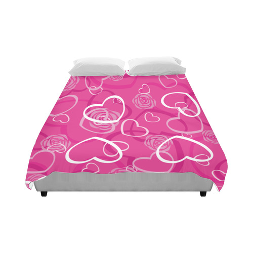heart background pink Duvet Cover 86"x70" ( All-over-print)