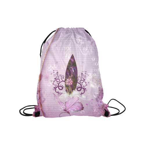 Sport, surfing in purple colors Medium Drawstring Bag Model 1604 (Twin Sides) 13.8"(W) * 18.1"(H)