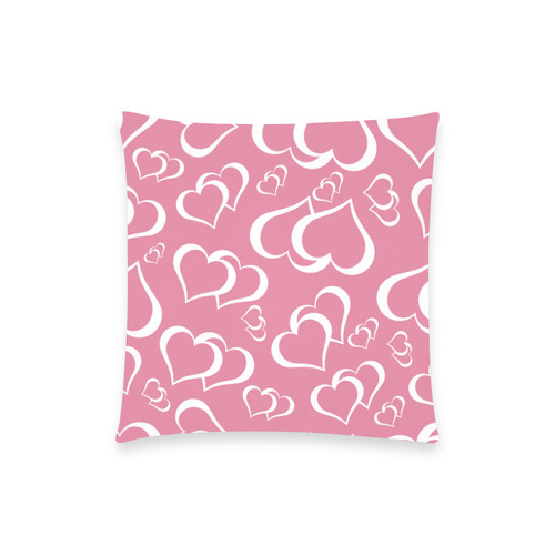 pink hearts Custom  Pillow Case 18"x18" (one side) No Zipper