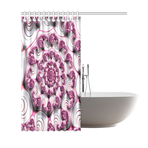 Pink Candy Divinity Fudge Fractal Art Shower Curtain 69"x72"