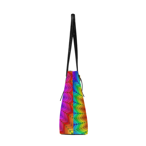 Psychedelic Rainbow Spiral Euramerican Tote Bag/Large (Model 1656)