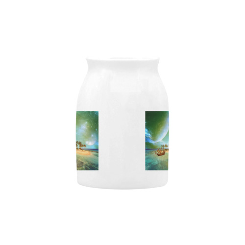 Wonderful seascape with island and ship Milk Cup (Small) 300ml