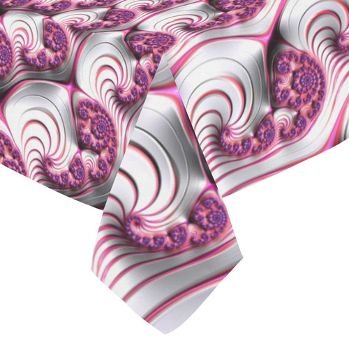 Pink Candy Divinity Fudge Fractal Art Cotton Linen Tablecloth 52"x 70"