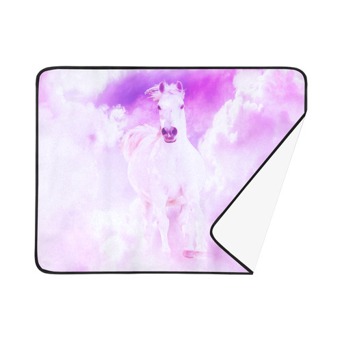 Romantic Pink Horse In The Sky Beach Mat 78"x 60"