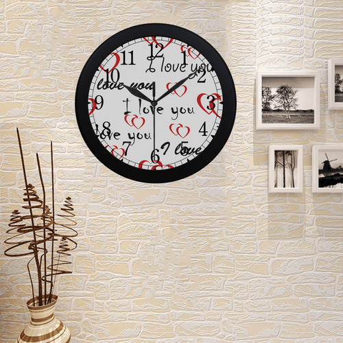 Cute Hearts Circular Plastic Wall clock