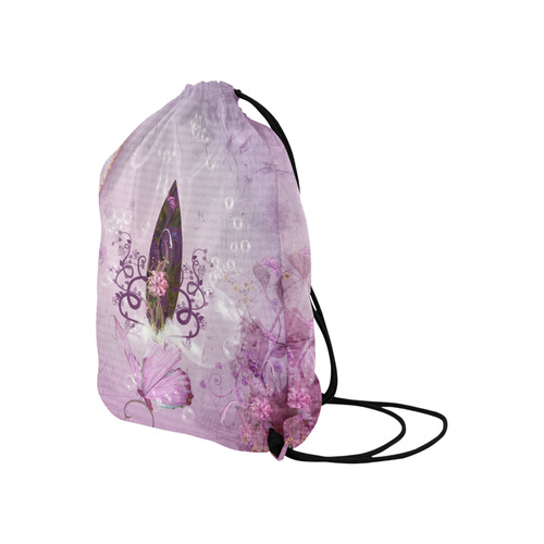 Sport, surfing in purple colors Large Drawstring Bag Model 1604 (Twin Sides)  16.5"(W) * 19.3"(H)