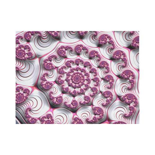 Pink Candy Divinity Fudge Fractal Art Cotton Linen Wall Tapestry 80"x 60"