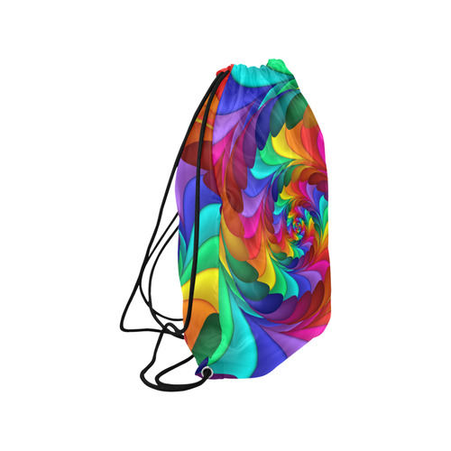 Psychedelic Rainbow Spiral Medium Drawstring Bag Model 1604 (Twin Sides) 13.8"(W) * 18.1"(H)