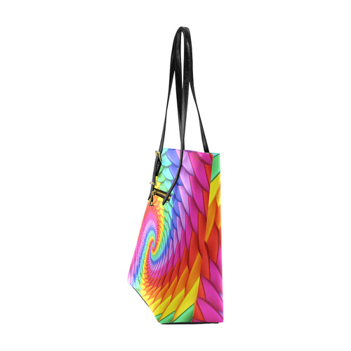 Psychedelic Rainbow Spiral Euramerican Tote Bag/Small (Model 1655)