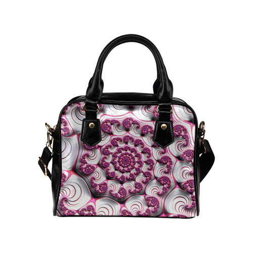 Pink Candy Divinity Fudge Fractal Art Shoulder Handbag (Model 1634)