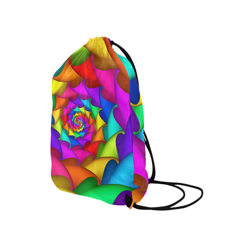 Psychedelic Rainbow Spiral Medium Drawstring Bag Model 1604 (Twin Sides) 13.8"(W) * 18.1"(H)