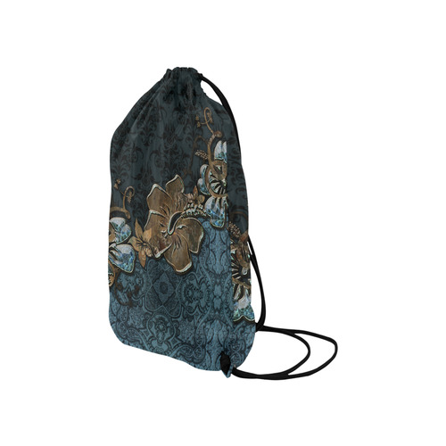 Beautidul vintage design in blue colors Small Drawstring Bag Model 1604 (Twin Sides) 11"(W) * 17.7"(H)