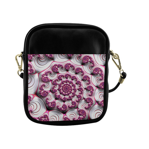 Pink Candy Divinity Fudge Fractal Art Sling Bag (Model 1627)