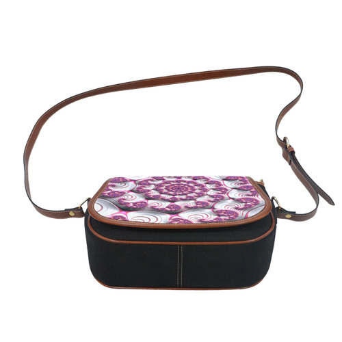 Pink Candy Divinity Fudge Fractal Art Saddle Bag/Small (Model 1649)(Flap Customization)