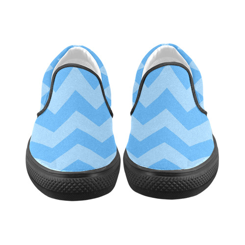 Blue Slip-on Canvas Shoes for Men/Large Size (Model 019)