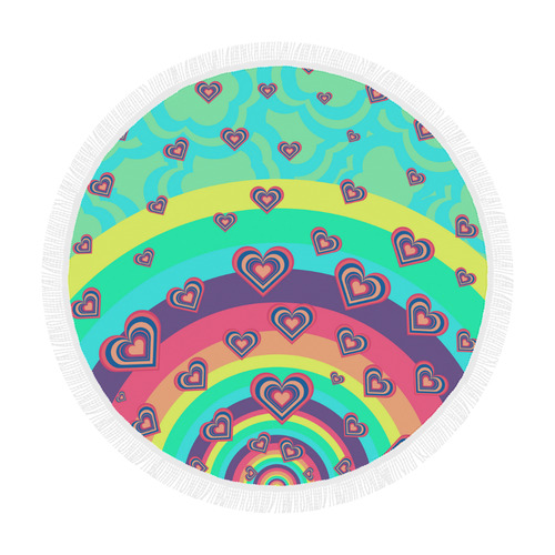Loving the Rainbow Circular Beach Shawl 59"x 59"