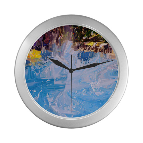SPLASH 4 Silver Color Wall Clock