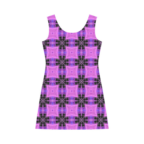 Purple and Black Geometric Pattern Bateau A-Line Skirt (D21)