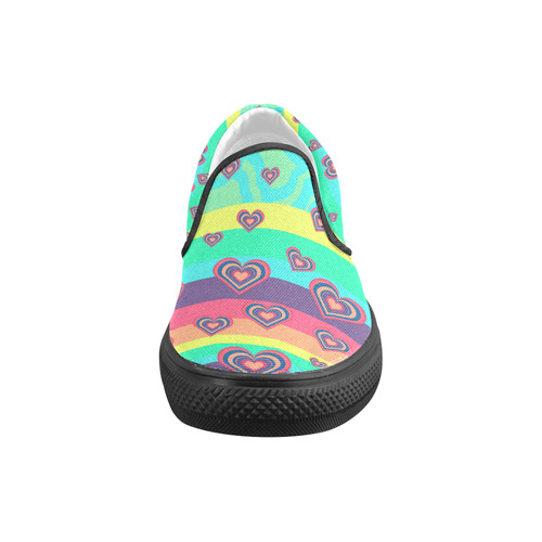 Loving the Rainbow Slip-on Canvas Shoes for Kid (Model 019)