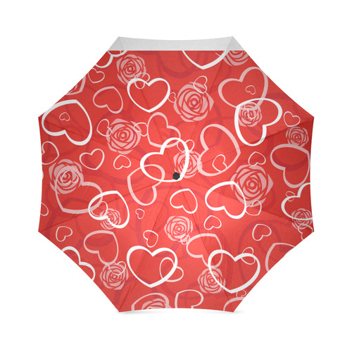 heart background vector Foldable Umbrella (Model U01)