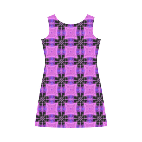 Purple and Black Geometric Pattern Bateau A-Line Skirt (D21)