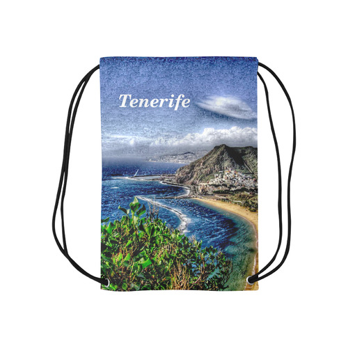 Travel-painted Tenerife Small Drawstring Bag Model 1604 (Twin Sides) 11"(W) * 17.7"(H)