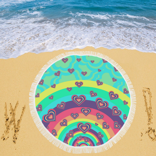 Loving the Rainbow Circular Beach Shawl 59"x 59"