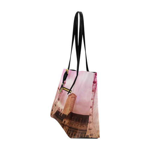 Travel-London, pink Euramerican Tote Bag/Large (Model 1656)