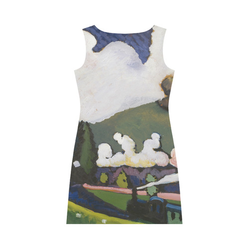 Kandinsky Landscape Murnau Locomotive Round Collar Dress (D22)