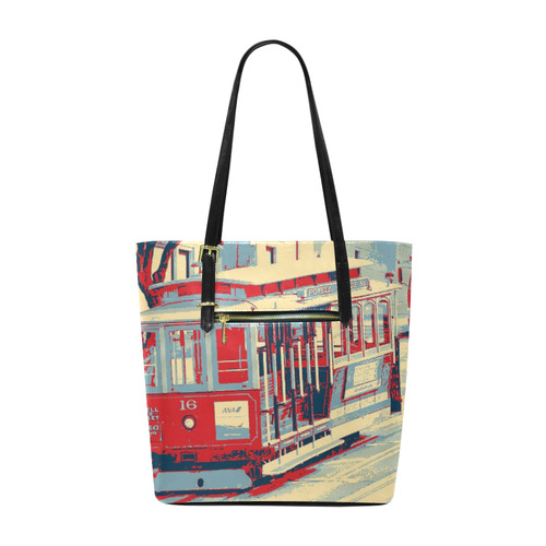 San Francisco blue red Euramerican Tote Bag/Small (Model 1655)