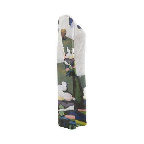 Kandinsky Landscape Murnau Locomotive Round Collar Dress (D22)