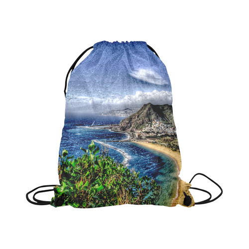 Travel-painted Tenerife Large Drawstring Bag Model 1604 (Twin Sides)  16.5"(W) * 19.3"(H)