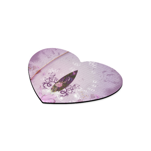 Sport, surfing in purple colors Heart-shaped Mousepad