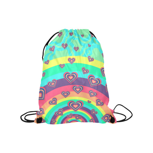 Loving the Rainbow Medium Drawstring Bag Model 1604 (Twin Sides) 13.8"(W) * 18.1"(H)