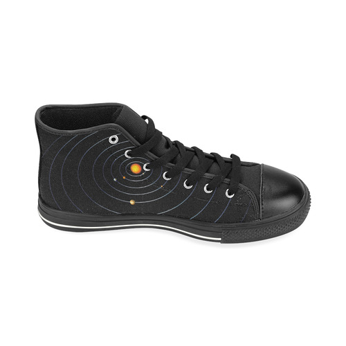 Our Solar System High Top Canvas Women's Shoes/Large Size (Model 017)