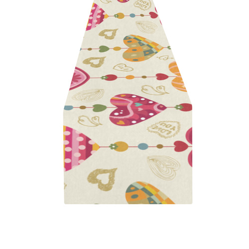 color heart vector free Table Runner 16x72 inch
