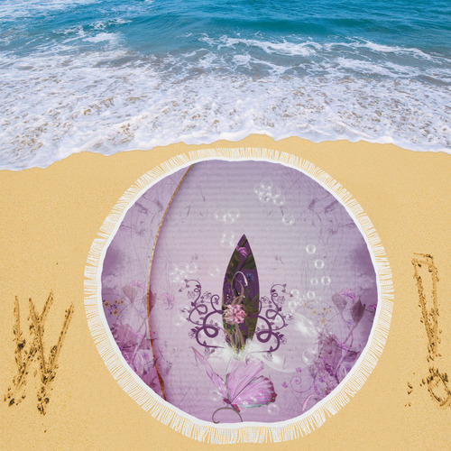 Sport, surfing in purple colors Circular Beach Shawl 59"x 59"