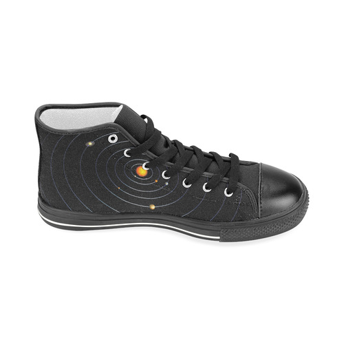 Our Solar System Men’s Classic High Top Canvas Shoes (Model 017)