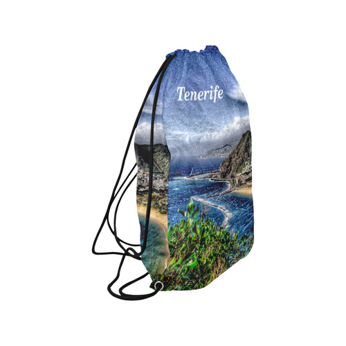 Travel-painted Tenerife Small Drawstring Bag Model 1604 (Twin Sides) 11"(W) * 17.7"(H)