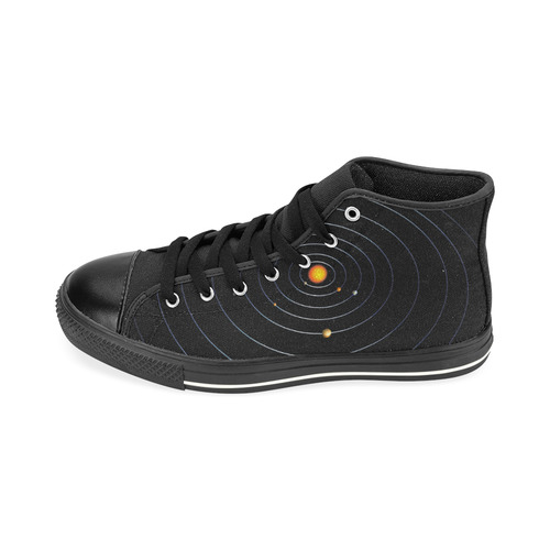 Our Solar System High Top Canvas Women's Shoes/Large Size (Model 017)