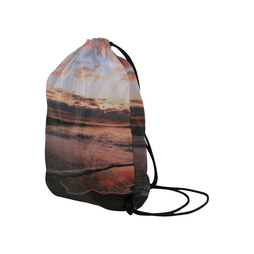 Stunning sunset on the beach 1 Large Drawstring Bag Model 1604 (Twin Sides)  16.5"(W) * 19.3"(H)