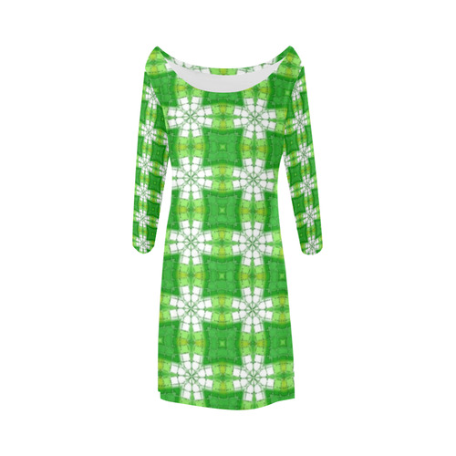 Spring Green Bateau A-Line Skirt (D21)