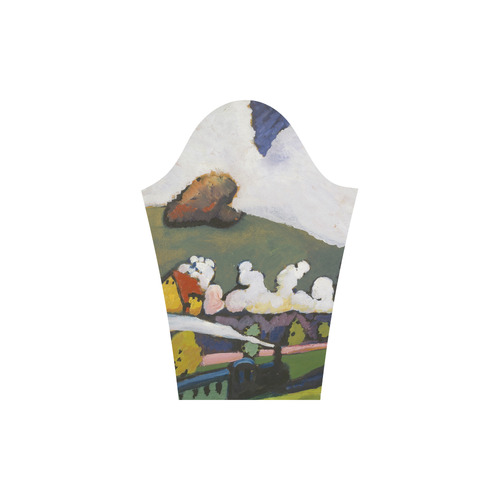 Kandinsky Landscape Murnau Locomotive Round Collar Dress (D22)