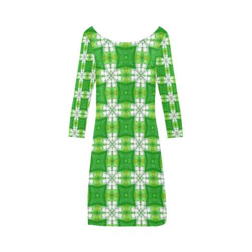 Spring Green Bateau A-Line Skirt (D21)